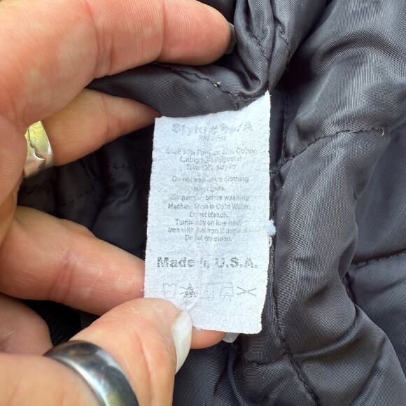 Vintage 90s Country Tuff Bright Red Canvas Duck Bomber Jacket MEDIUM - Picture 11 of 11